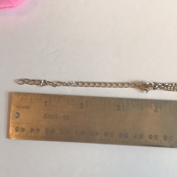 Pink Rhinestone Necklace Silvertone Chunky - Picture 6 of 6